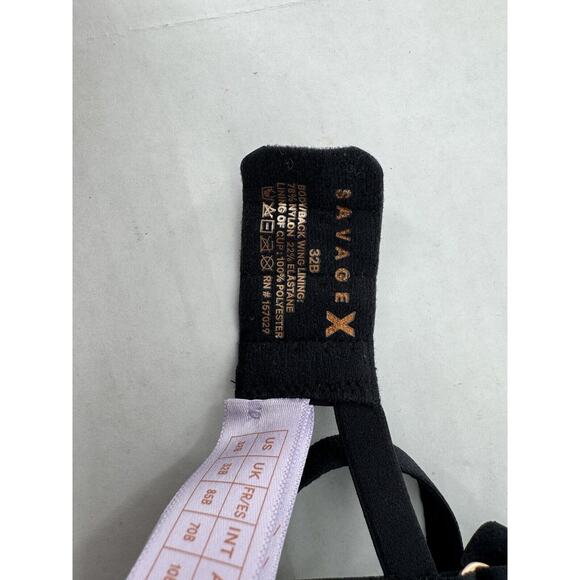 Savage Fenty Xssence T-Shirt Bra Size 32B Black Sexy Cutout Underwire NWT - Picture 7 of 16